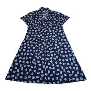 Draper James Navy Blue Floral Midi Dress